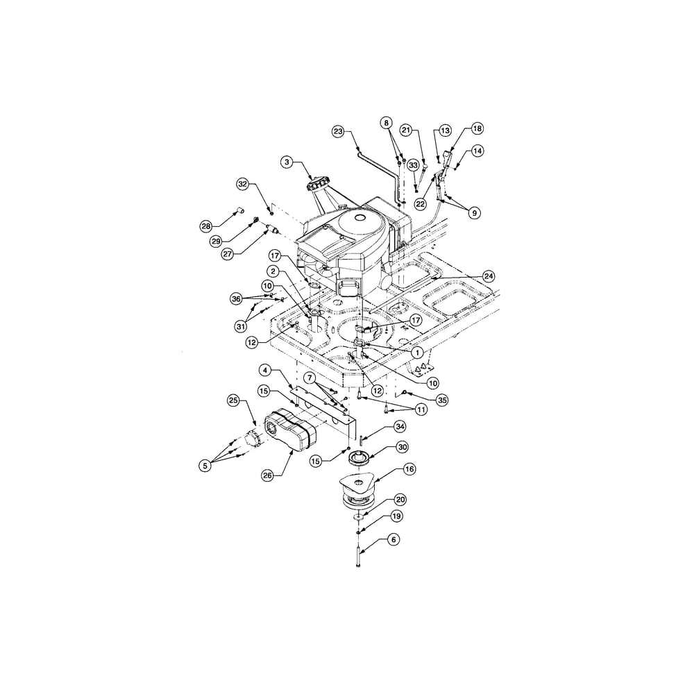 Engine Connections Diagram and Parts List for RZTSERIES  Cub Cadet Lawn Tractor